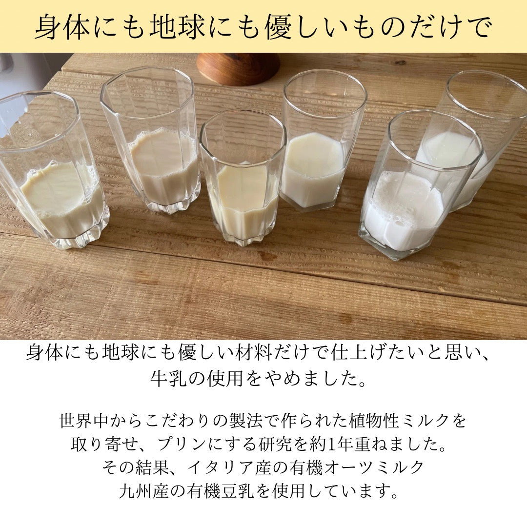 牛乳を使わない優しいプリン(オーツミルク&ソイミルク計4個)